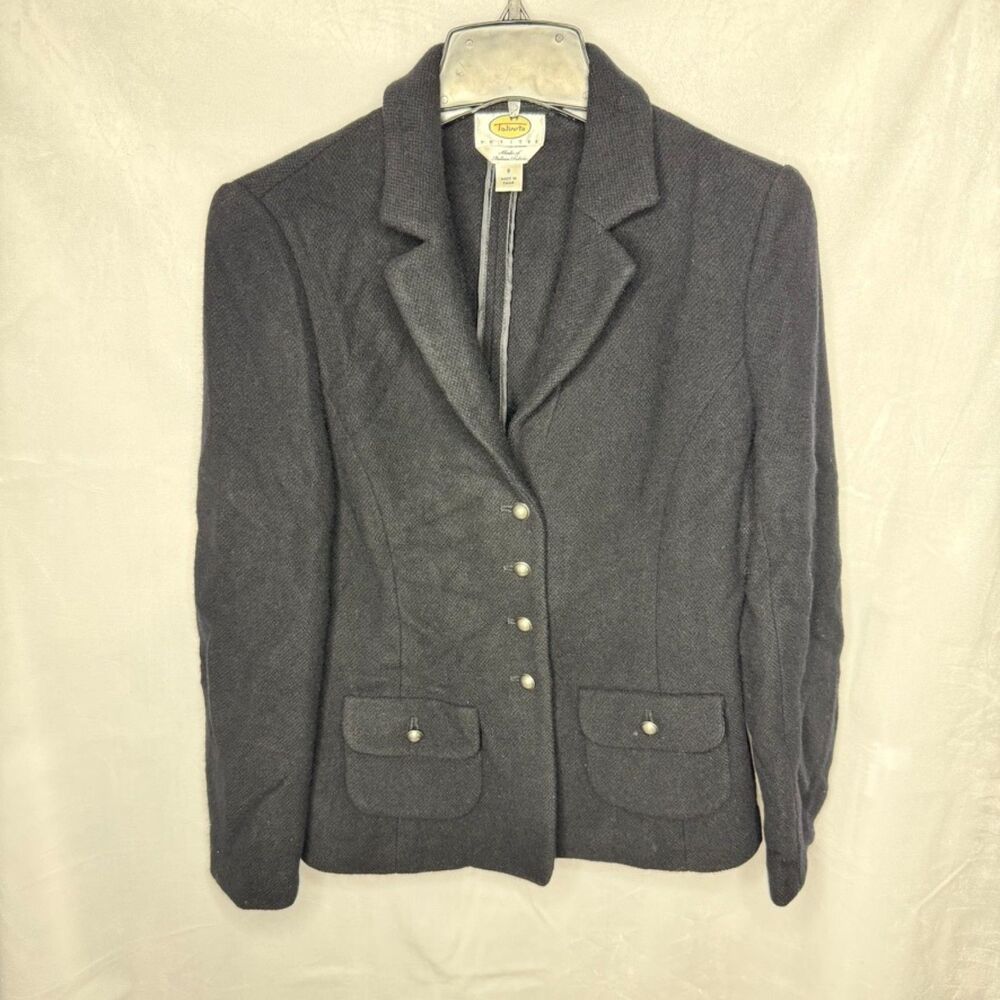 Talbots Vintage Wool Blazer Sweater - Black - Size 8P - NWOT
